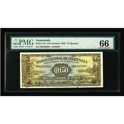 Guatemala 1/2 Quetzal 1942 Pick 13aThis issue is unpric Guatemala