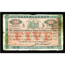 Hong Kong $5 15th January 1906 The Chartered Bank of Hong Kong