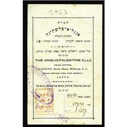 Palestine Ledger page with revenue markings. English t Palestine