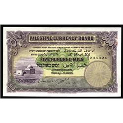 Palestine 500 Mils 1939 Series H Pick 6c. Palestine