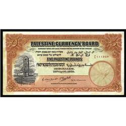 Palestine $5 1939 Series C Pick 8c.Despite light flatt Palestine