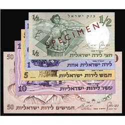 Israel 1/2; 1; 5; 10; 50 Lirot 1958-60 Pick 29s; 30s; 3 Israel
