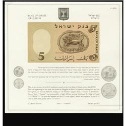 Israel 5 Lirot 1984 Pick 31 Souvenir CardUSouvenir card Israel