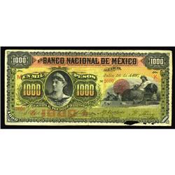 Mexico 1000 Pesos 1885-1913 Pick S263aThis colorful no  Mexico
