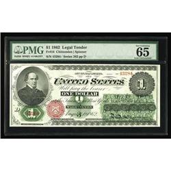 Fr. 16 $1 1862 Legal Tender PMG Gem Uncirculated 65. Fr. 16 $1 1862 Legal Tender PMG Gem Uncirculate
