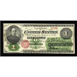 Fr. 17a $1 1862 Legal Tender Very Fine+. Embossing is s Fr. 17a $1 1862 Legal Tender Very Fine+.