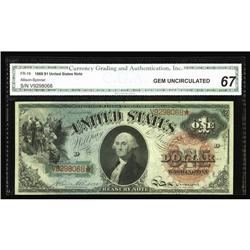 Fr. 18 $1 1869 Legal Tender CGA Gem Uncirculated 67. Fr. 18 $1 1869 Legal Tender CGA Gem Uncirculate