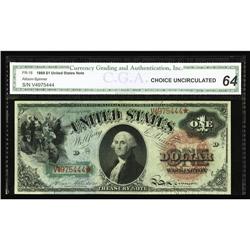 Fr. 18 $1 1869 Legal Tender CGA Choice Uncirculated 64. Fr. 18 $1 1869 Legal Tender CGA Choice Uncir
