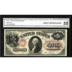 Fr. 25 $1 1875 Legal Tender CGA About Uncirculated 55. Fr. 25 $1 1875 Legal Tender CGA About Uncircu