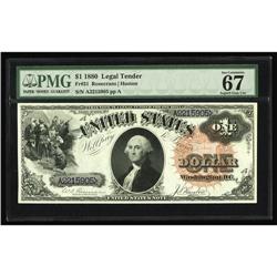 Fr. 31 $1 1880 Legal Tender PMG Superb Gem Unc 67. Fr. 31 $1 1880 Legal Tender PMG Superb Gem Unc 67
