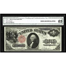 Fr. 35 $1 1880 Legal Tender CGA Gem Uncirculated 65.A n Fr. 35 $1 1880 Legal Tender CGA Gem Uncircul