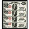 Image 1 : Fr. 36 $1 1917 Legal Tender Cut Sheet of Four Very Cho Fr. 36 $1 1917 Legal Tender Cut Sheet of Four