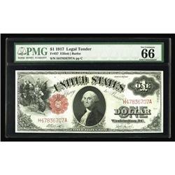 Fr. 37 $1 1917 Legal Tender PMG Gem Uncirculated 66. Be Fr. 37 $1 1917 Legal Tender PMG Gem Uncircul