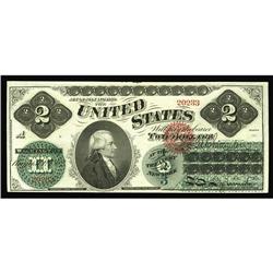 Fr. 41 $2 1862 Legal Tender Choice New. The face is cut Fr. 41 $2 1862 Legal Tender Choice New.