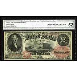 Fr. 48 $2 1878 Legal Tender CGA Crisp Uncirculated 62. Fr. 48 $2 1878 Legal Tender CGA Crisp Uncircu