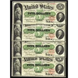 Fr. 61a $5 1862 Legal Tender Cut Sheet of Four New. Fr. 61a $5 1862 Legal Tender Cut Sheet of Four N