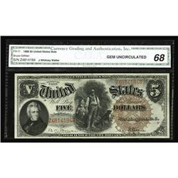 Fr. 71 $5 1880 Legal Tender CGA Gem Uncirculated 68. Fr. 71 $5 1880 Legal Tender CGA Gem Uncirculate