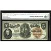 Image 1 : Fr. 73 $5 1880 Legal Tender CGA Choice Uncirculated 64. Fr. 73 $5 1880 Legal Tender CGA Choice Uncir