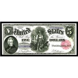 Fr. 80 $5 1880 Legal Tender Choice New. The paper is pa Fr. 80 $5 1880 Legal Tender Choice New.