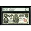 Image 1 : Fr. 81 $5 1880 Legal Tender PMG Superb Gem Unc 67. Only Fr. 81 $5 1880 Legal Tender PMG Superb Gem U