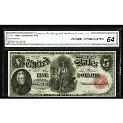 Fr. 81 $5 1880 Legal Tender CGA Choice Uncirculated 64. Fr. 81 $5 1880 Legal Tender CGA Choice Uncir