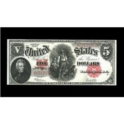 Fr. 91 $5 1907 Legal Tender Choice New. This attractive Fr. 91 $5 1907 Legal Tender Choice New.