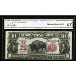 Fr. 118 $10 1901 Legal Tender CGA Gem Uncirculated 67. Fr. 118 $10 1901 Legal Tender CGA Gem Uncircu