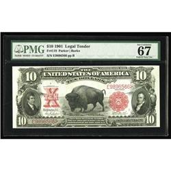 Fr. 119 $10 1901 Legal Tender PMG Superb Gem Unc 67. Fr. 119 $10 1901 Legal Tender PMG Superb Gem Un