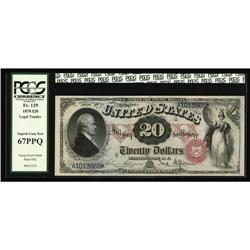Fr. 129 $20 1878 Legal Tender PCGS Superb Gem New 67PPQ Fr. 129 $20 1878 Legal Tender PCGS Superb Ge