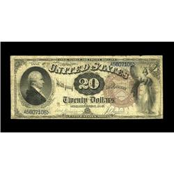 Fr. 138 $20 1880 Legal Tender Very Good. This solid VG Fr. 138 $20 1880 Legal Tender Very Good.