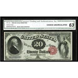 Fr. 144 $20 1880 Legal Tender CGA Choice Uncirculated 6 Fr. 144 $20 1880 Legal Tender CGA Choice Unc