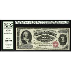 Fr. 215 $1 1886 Silver Certificate PCGS Gem New 66PPQ. Fr. 215 $1 1886 Silver Certificate PCGS Gem N