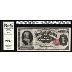 Fr. 223 $1 1891 Silver Certificate PCGS Superb 67PPQ Fr. 223 $1 1891 Silver Certificate PCGS Superb 