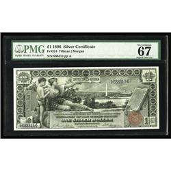 Fr. 224 $1 1896 Silver Certificate PMG Superb Gem Unc 6 Fr. 224 $1 1896 Silver Certificate PMG Super