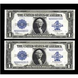 Fr. 237 $1 1923 Silver Certificates Two Consecutive Exa Fr. 237 $1 1923 Silver Certificates Two Cons