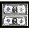 Image 1 : Fr. 237 $1 1923 Silver Certificates Two Consecutive Exa Fr. 237 $1 1923 Silver Certificates Two Cons