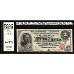 Fr. 241 $2 1886 Silver Certificate PCGS Gem New 66PPQ. Fr. 241 $2 1886 Silver Certificate PCGS Gem N