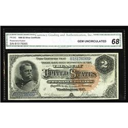 Fr. 243 $2 1886 Silver Certificate CGA Gem 68 Fr. 243 $2 1886 Silver Certificate CGA Gem Uncirculate