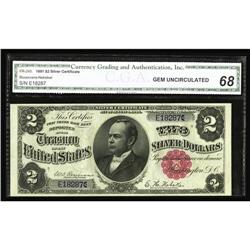 Fr. 245 $2 1891 Silver Certificate CGA Gem 68 Fr. 245 $2 1891 Silver Certificate CGA Gem Uncirculate
