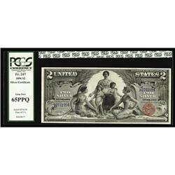 Fr. 247 $2 1896 Silver Certificate PCGS Gem New 65PPQ. Fr. 247 $2 1896 Silver Certificate PCGS Gem N