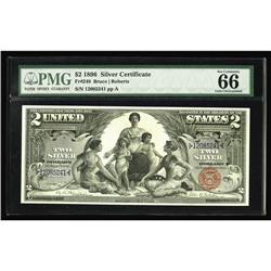 Fr. 248 $2 1896 Silver Certificate PMG Gem Uncirculated Fr. 248 $2 1896 Silver Certificate PMG Gem U