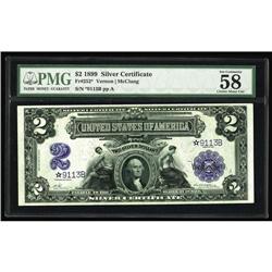Fr. 252 $2 1899 Silver Star Note PMG Choice About Unc58 Fr. 252* $2 1899 Silver Certificate Star Not