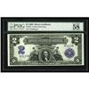 Image 1 : Fr. 252 $2 1899 Silver Star Note PMG Choice About Unc58 Fr. 252* $2 1899 Silver Certificate Star Not