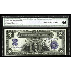 Fr. 253 $2 1899 Silver Certificate CGA Gem 66 Fr. 253 $2 1899 Silver Certificate CGA Gem Uncirculate