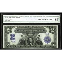 Fr. 254 $2 1899 Silver Certificate CGA Gem 67 Fr. 254 $2 1899 Silver Certificate CGA Gem Uncirculate