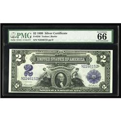 Fr. 256 $2 1899 Silver Certificate PMG Gem Uncirculated Fr. 256 $2 1899 Silver Certificate PMG Gem U