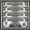 Image 1 : Fr. 258 $2 1899 Silver Certificates Cut Sheet Of Four Fr. 258 $2 1899 Silver Certificates Cut Sheet 