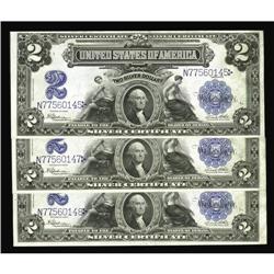 Fr. 258 $2 1899 Silver Certificates. 3 Examples. Ch New Fr. 258 $2 1899 Silver Certificates. Three E