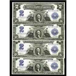 Fr. 258 $2 1899 Silver Certificates Cut Sheet Of Four C Fr. 258 $2 1899 Silver Certificates Cut Shee