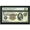 Image 1 : Fr. 263 $5 1886 Silver PMG Superb Gem Unc 67 Fr. 263 $5 1886 Silver Certificate PMG Superb Gem Unc 6